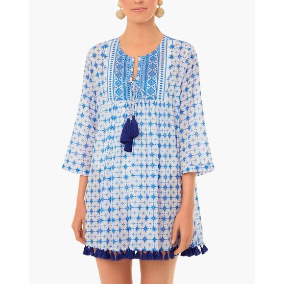 Tuckernuck RO'S GARDEN Exclusive Plume Periwinkle Seychelles Tunic Dress - Picture 1 of 10